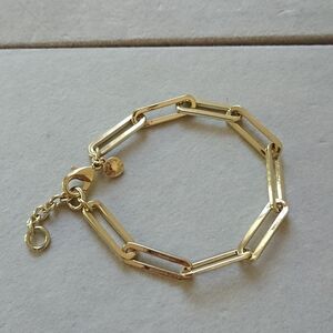Elegant light Gold tone Paperclip Chain Chain Bracelet
